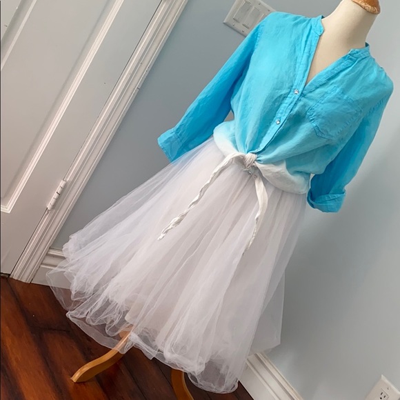 INC International Concepts Tops - INC Ombre Linen Tie Front Blouse